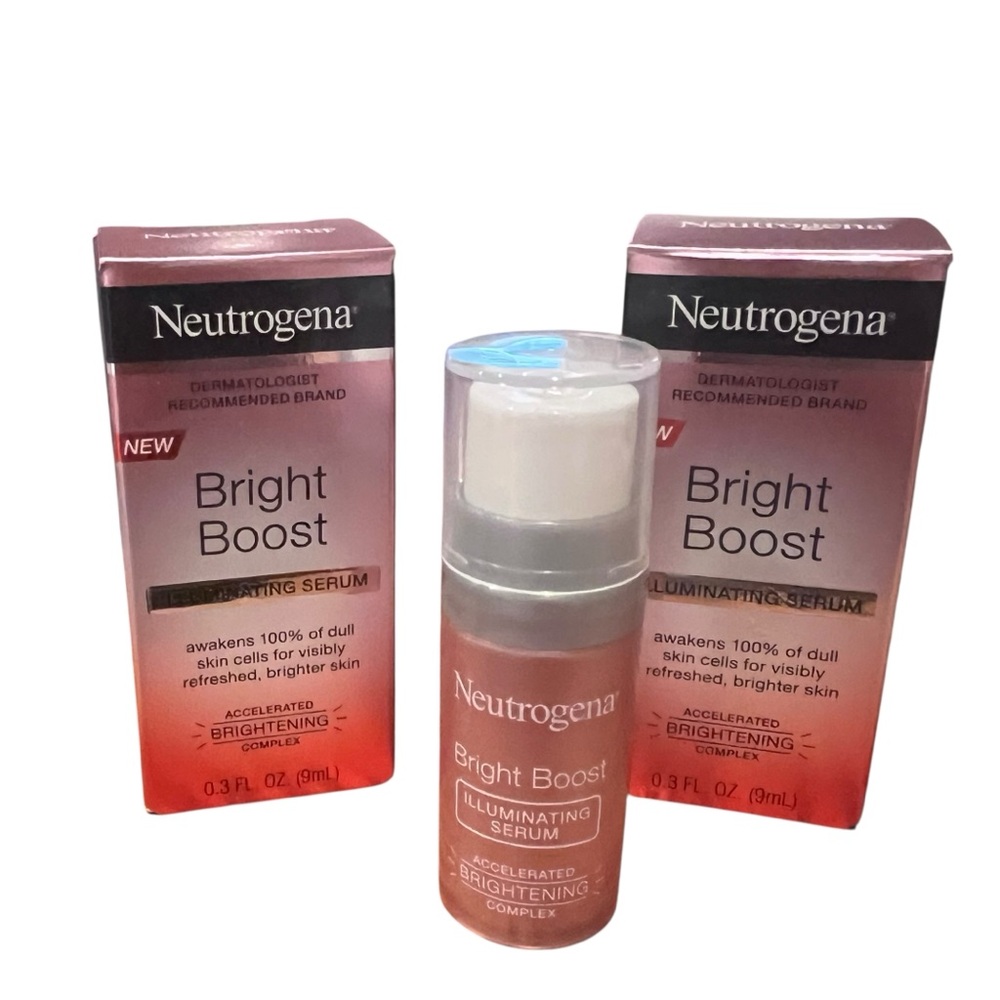 2 NEW Neutrogena Bright Boost Illuminating Serum 0.3 FL OZ (9mL)